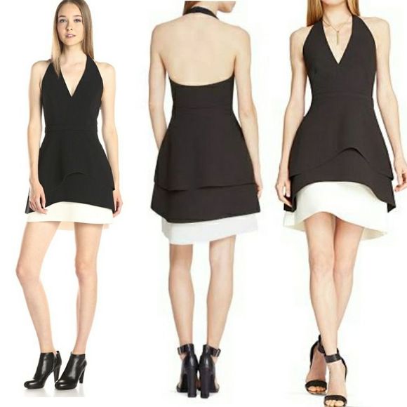 Halston Heritage Dresses & Skirts - Halston Block Tiered Skirt Halter Dress